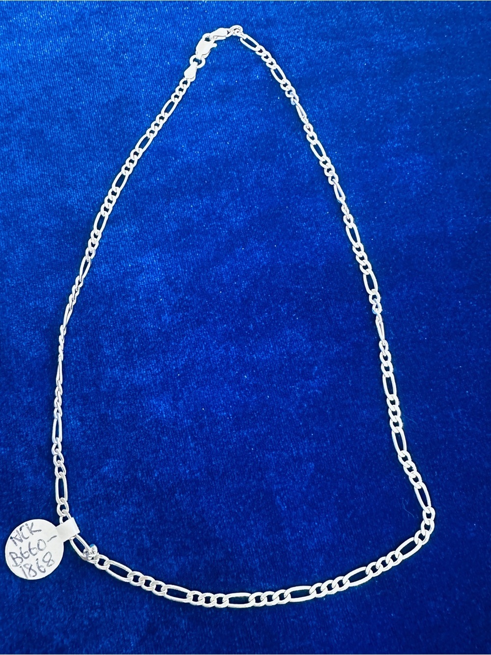 New 925 Sterling Silver Figaro Chain Necklace - Silver